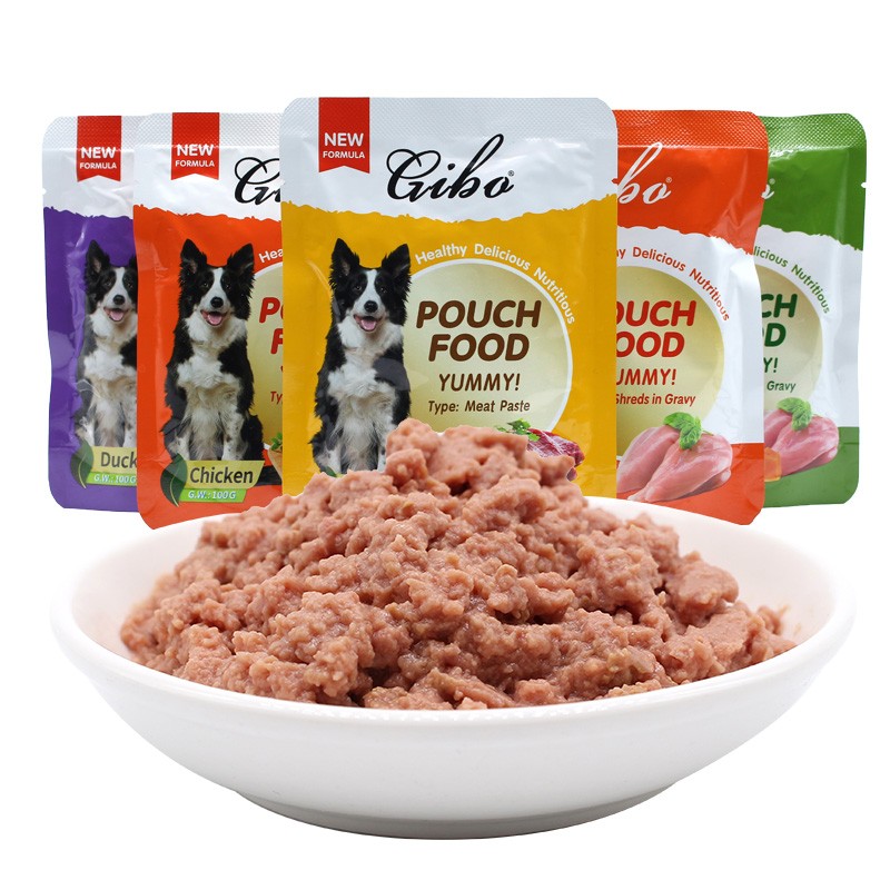 Wet Dog Food Factory - Direct Factory Sale Beef Flavor Pouch Meat Paste Liver Flavor