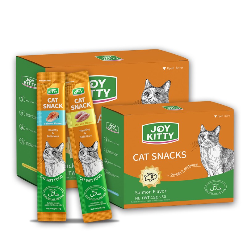 Cat Treat Supplier - OEM Customize 15g Salmon Tuna Strips