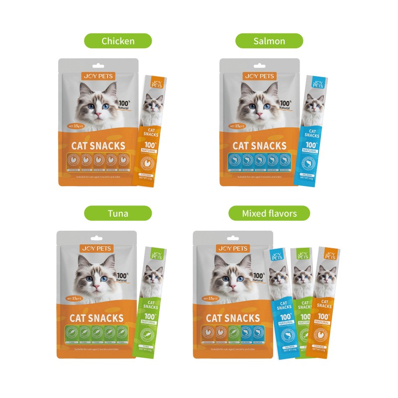 Cat Snack Supplier - High Protein Fresh Meat Multi-flavor