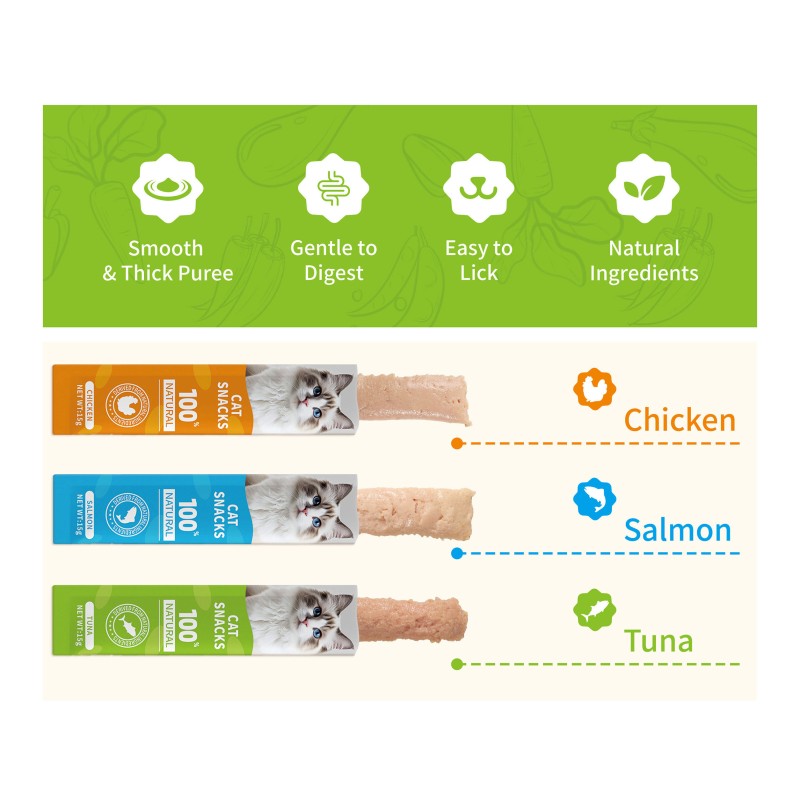 Cat Snack Supplier - High Protein Fresh Meat Multi-flavor