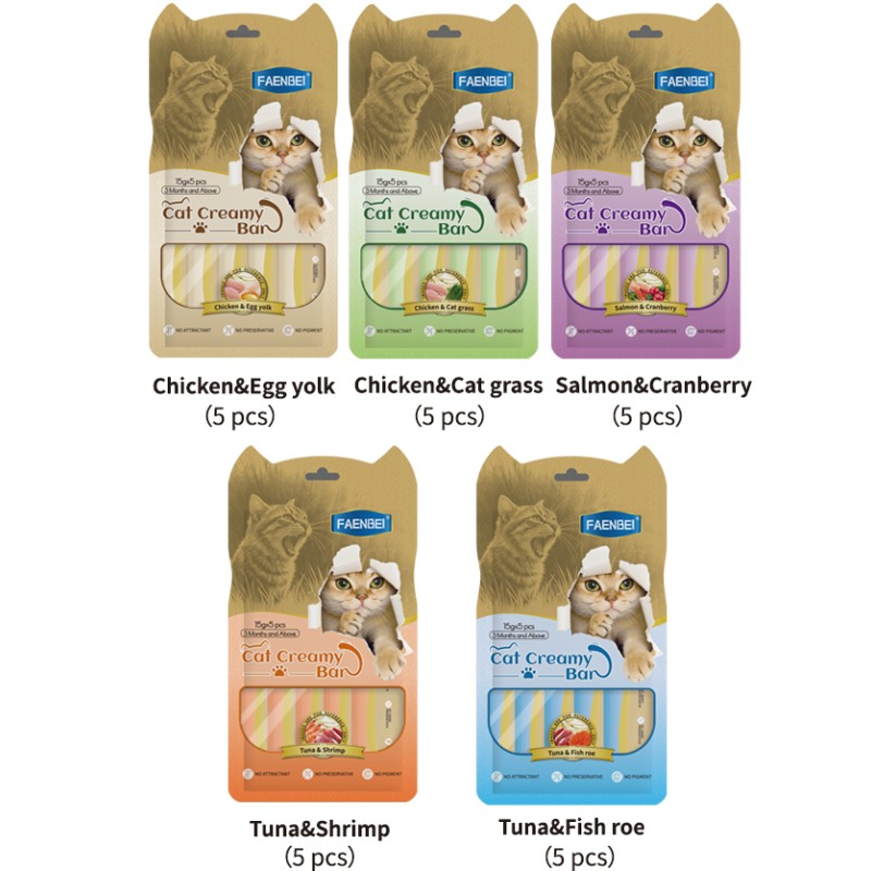 Cat Liquid Sticks Manufacturer - FAENBEI 15g Rainbow Liquid Sticks Balanced Nutrition