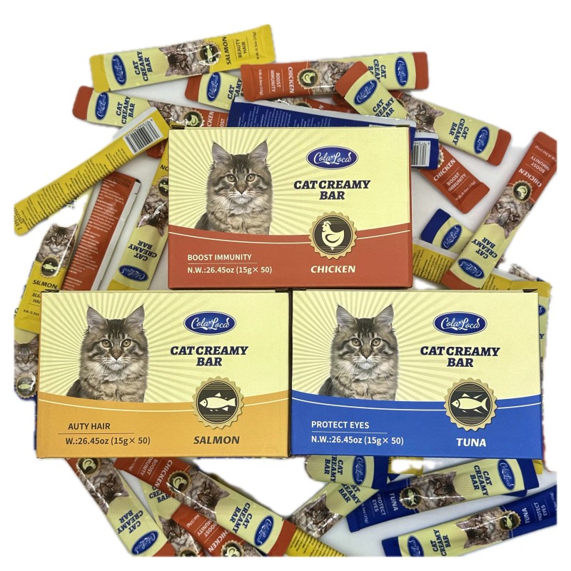 Cat Snack Bar Manufacturer - High-End Brand ColaLoca Creamy Snacks Wet Food in Box