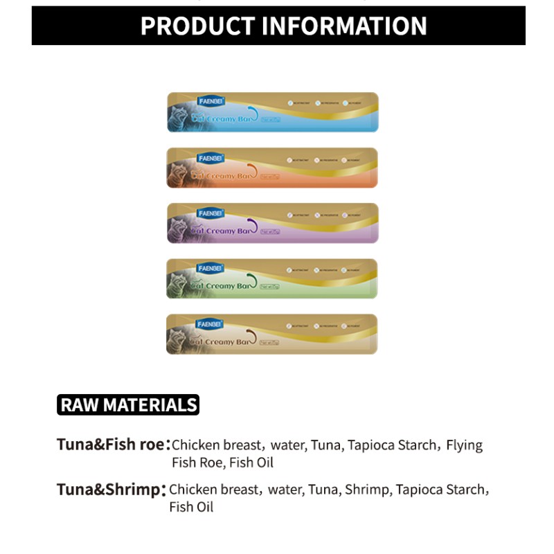 Cat Liquid Sticks Manufacturer - FAENBEI 15g Rainbow Liquid Sticks Balanced Nutrition