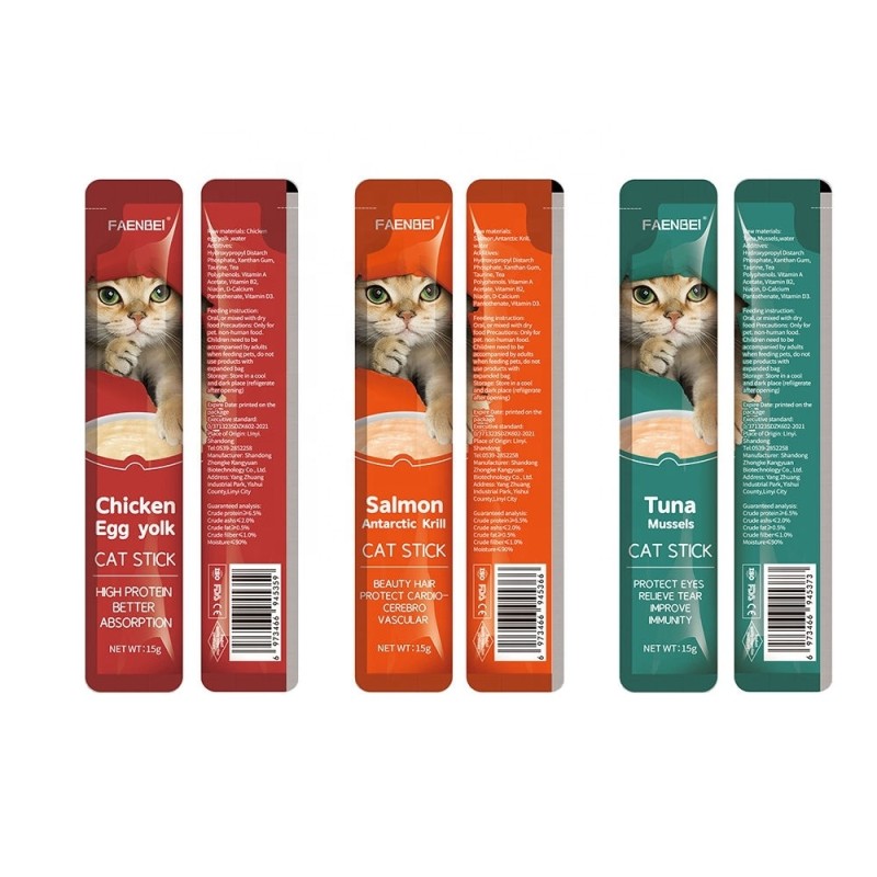 Cat Creamy Bars Supplier - Stick Treats in Pouch Wholesale Bulk Wet Food 15g