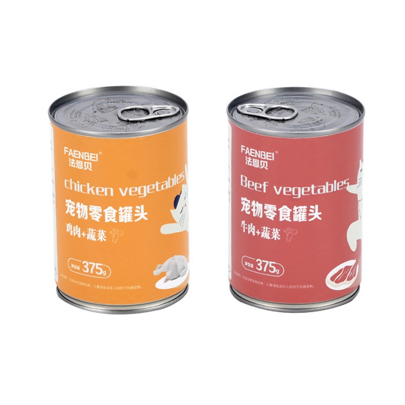 Canned Pet Food Supplier - High Quality 375g Beef Chicken Vegetables Taste