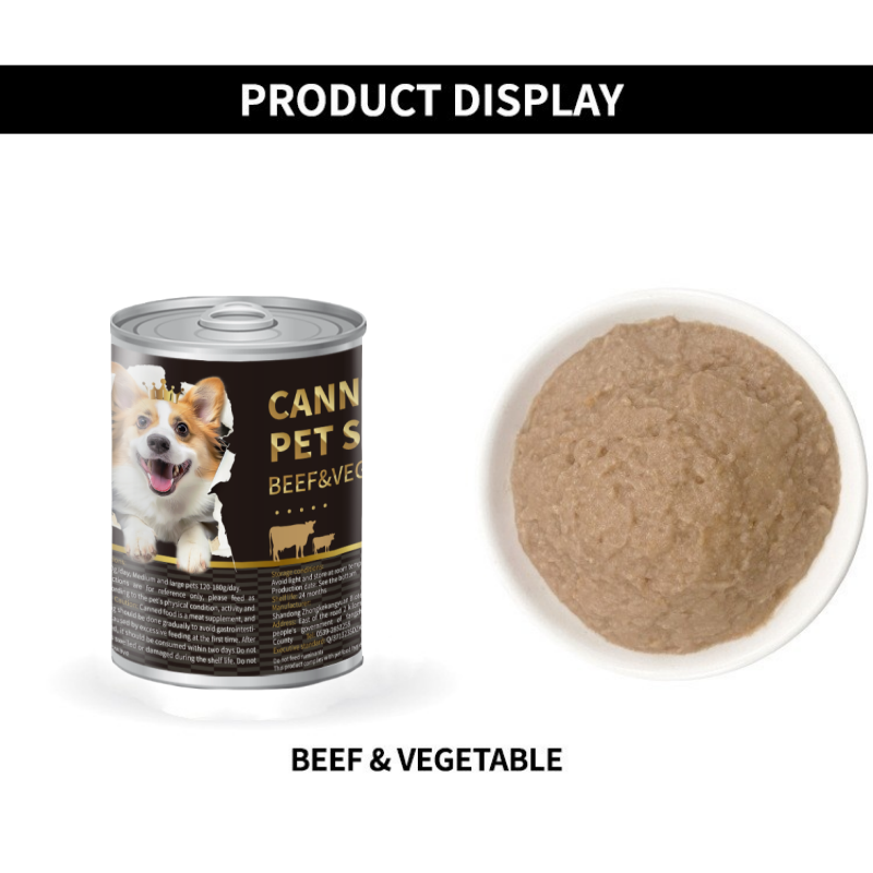 Canned Dog Food Manufacturer - 375g-400g Chunk Meat Chicken Beef Vegetable OEM