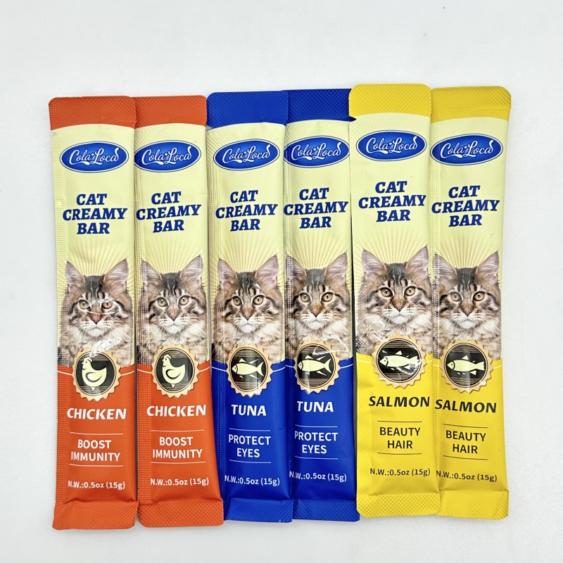 Wet Pet Food Supplier - OEM/ODM High Meat Content Creamy Bar Snack Strips for Cats