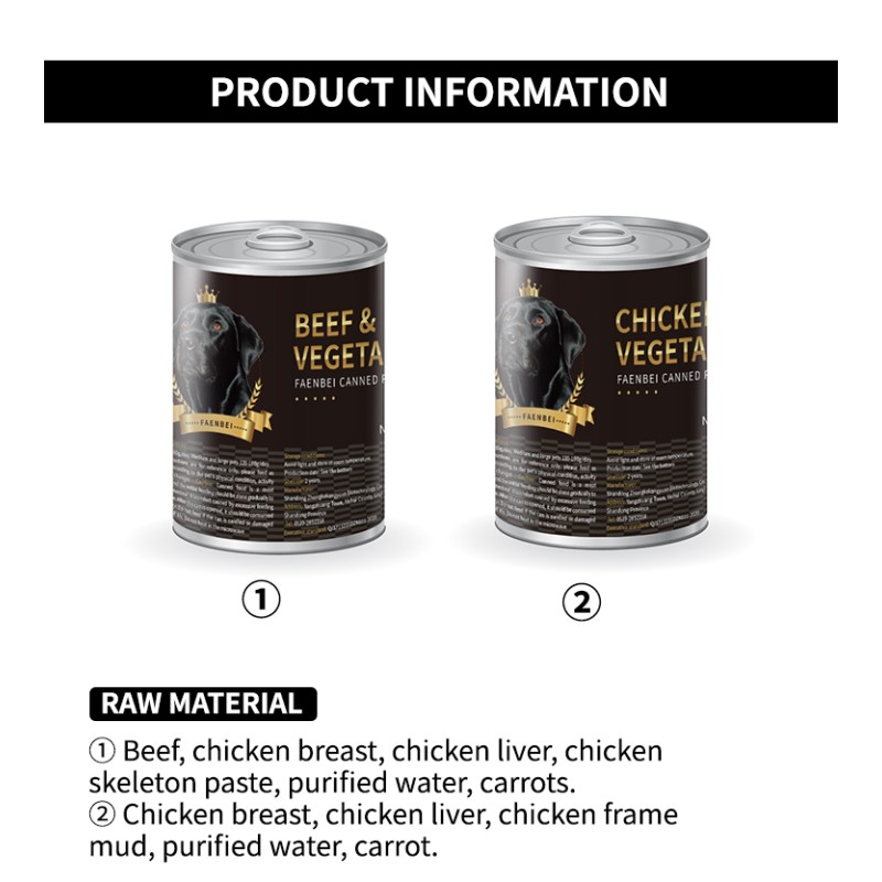 Canned Dog Treats Manufacturer - 375g Natural Chicken Duck Treats Snacks for Dogs