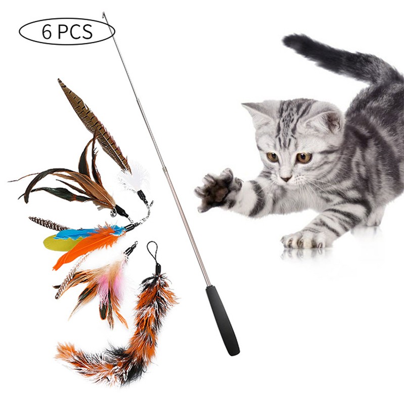 Cat Toy Manufacturer - Replaceable Head Feather Wand