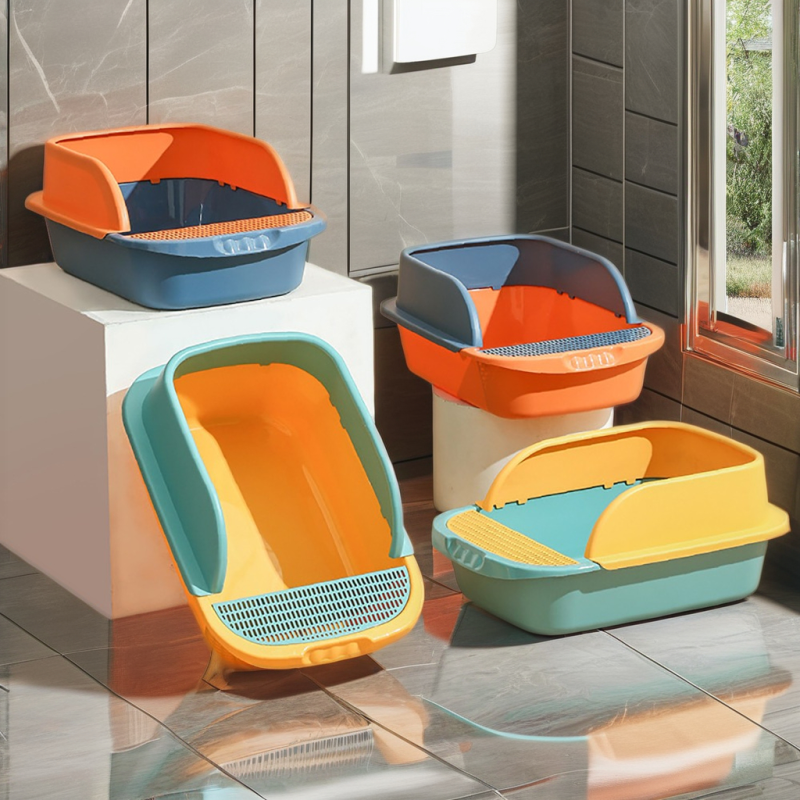 Pet Toilet Factory - Semi-closed Plastic Sandbox With Spoon