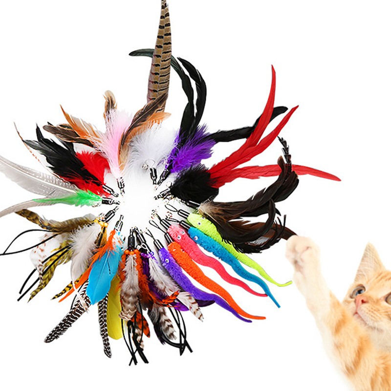 Cat Toy Manufacturer - Replaceable Head Feather Wand