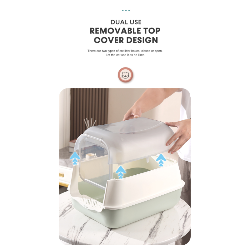 Pet Toilet Factory - Semi-closed Plastic Sandbox With Spoon