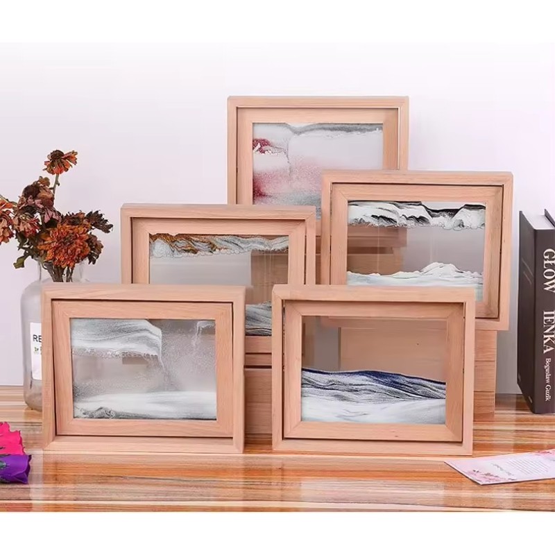 Flowing Sand Art Manufacturer - Wooden Frame Rectangle Rotation 3D Painting