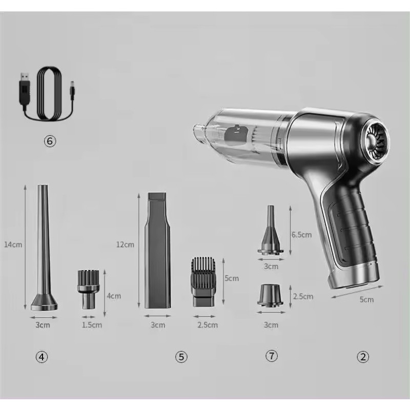 Car Vacuum Cleaner Factory - Handheld Strong Suction Brushless Motor USB Rechargeable