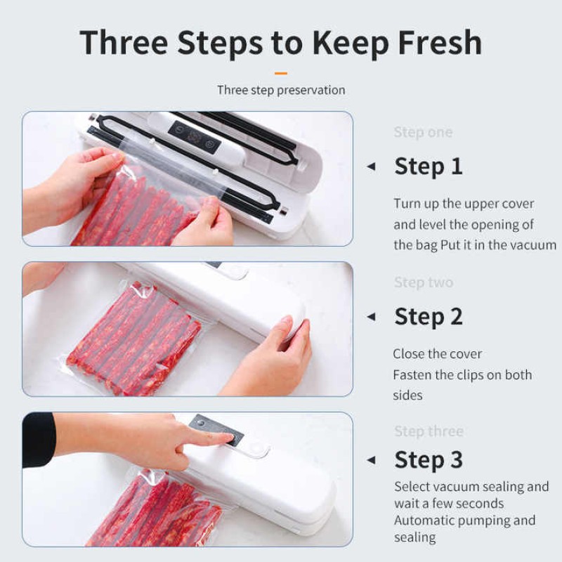 Vacuum Sealer Supplier - Mini Kitchen Automatic Plastic Bag One Key Seal
