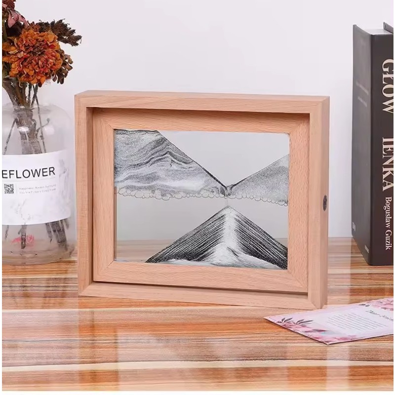 Flowing Sand Art Manufacturer - Wooden Frame Rectangle Rotation 3D Painting