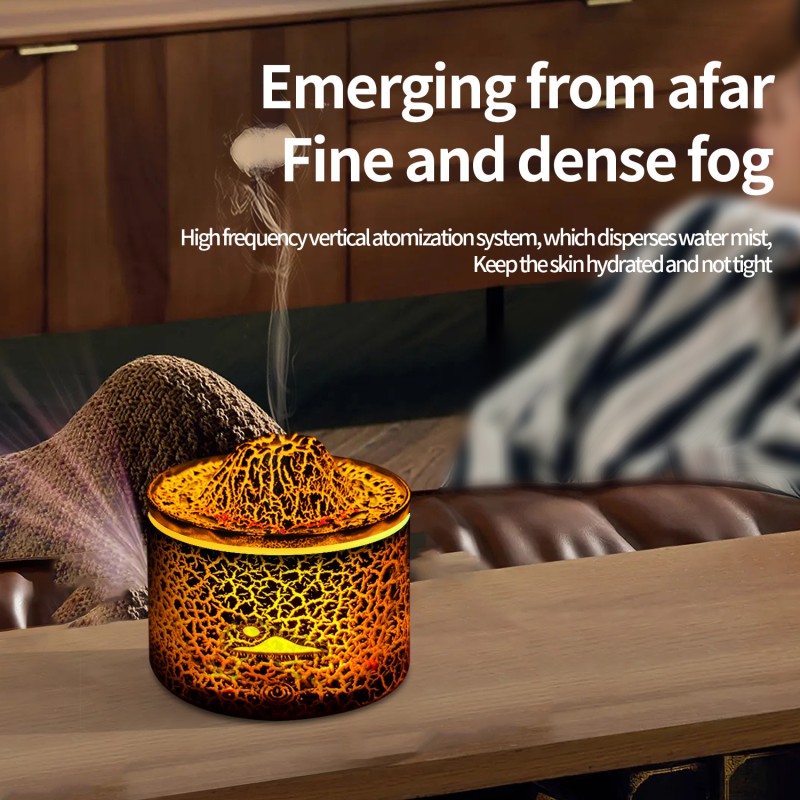 Ultrasonic Humidifier Manufacturer - 3D Simulated Flame Volcano Aroma Diffuser