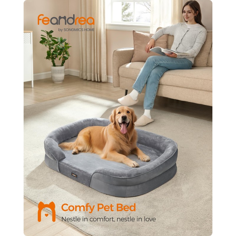 Dog Sofa Bed Factory - Medium Orthopaedic Egg Crate Foam Waterproof Liner Raised Edges Removable Cover