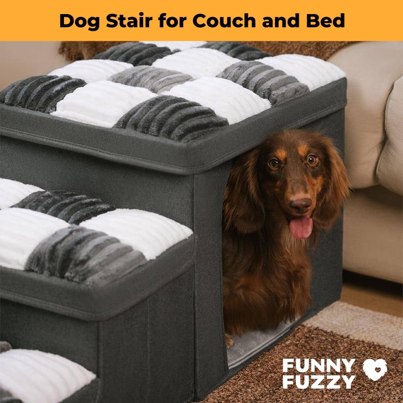 Pet Stairs Factory - 5-Step Adjustable for High Beds Dog Steps Small Dogs Cats Foldable Pet Stairs