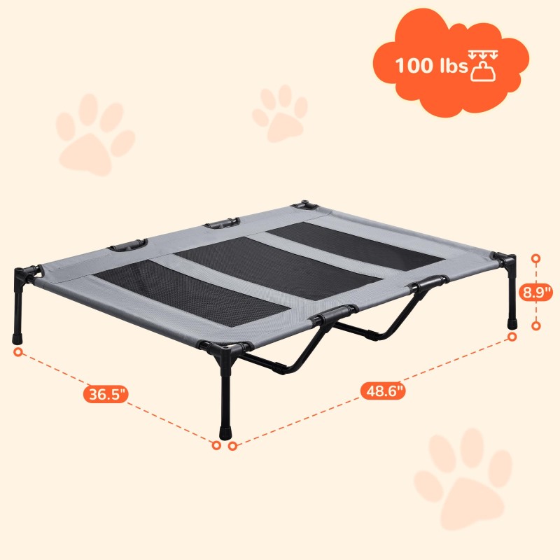 Elevated Dog Bed Supplier - Outdoor Durable Oxford Fabric Textilene Mesh Metal Frame Indoors Dog Bed