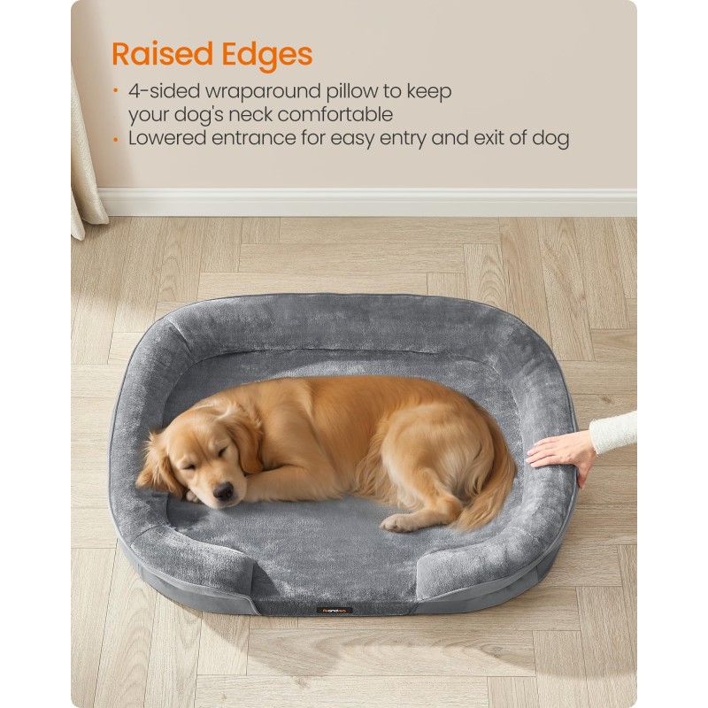 Dog Sofa Bed Factory - Medium Orthopaedic Egg Crate Foam Waterproof Liner Raised Edges Removable Cover
