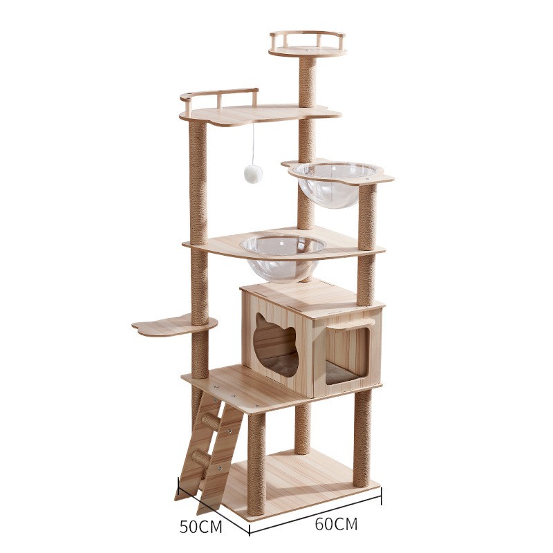Cat Climbing Tree Manufacturer - Custom Eco-friendly With Scratching Post Large Integrated Wooden House