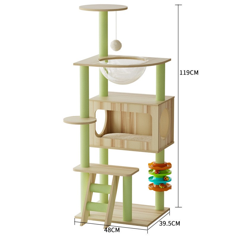 Cat Climbing Tree Manufacturer - Custom Eco-friendly With Scratching Post Large Integrated Wooden House