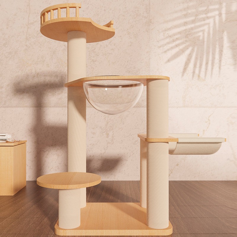 Cat Tree Supplier - Wholesale Custom Indoor Luxury Solid Wood Climbing Frame Tree Nest Jumping Platform