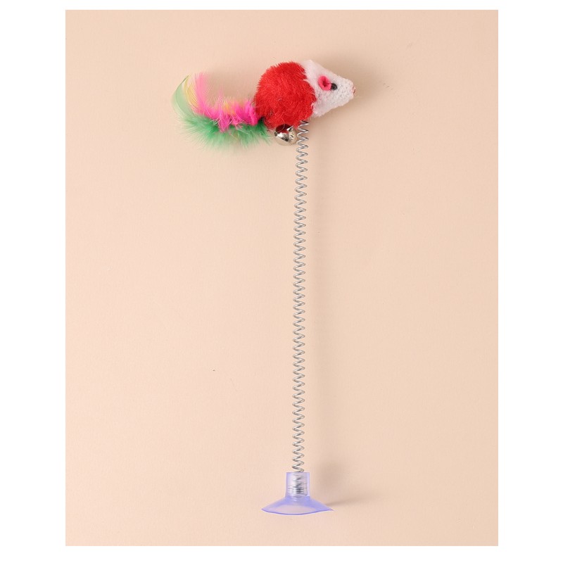 Pet Fun Toys Factory - Low Price Wholesale Cat Teasing Stick Spring Suction Cup Mouse Toys