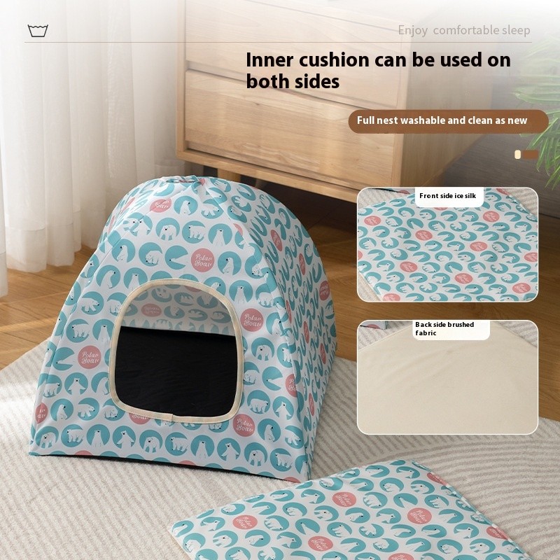 Pet Tent Supplier - Eco-friendly Small Medium Summer Cool Breathable Cute Solid Pattern Universal House