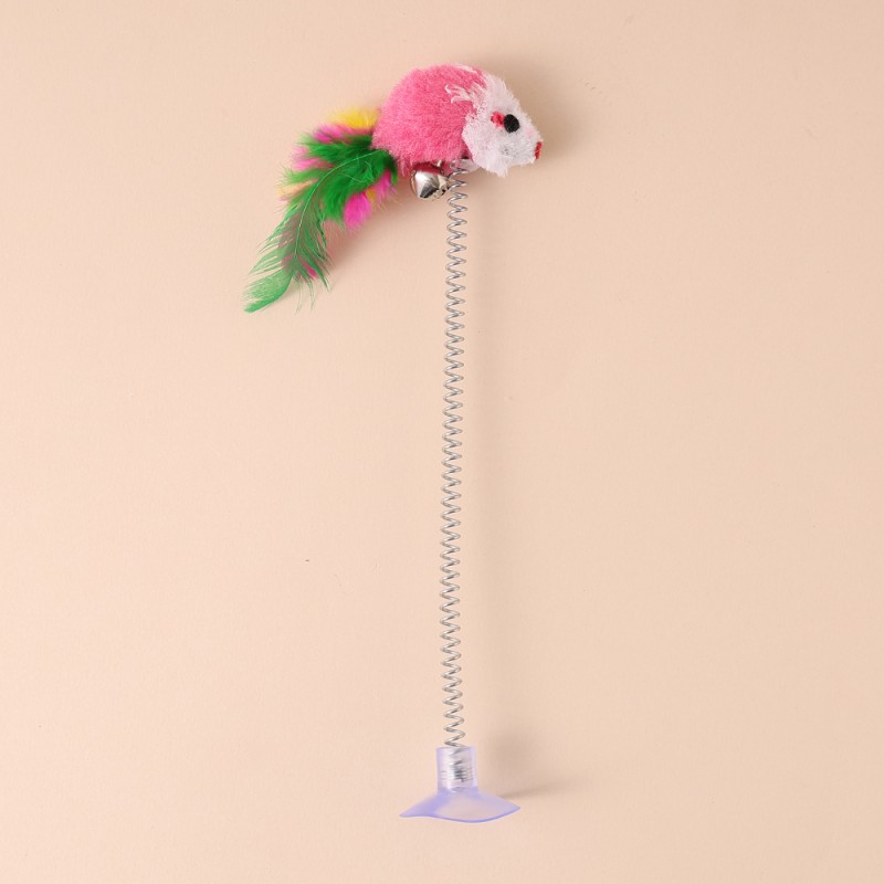 Pet Fun Toys Factory - Low Price Wholesale Cat Teasing Stick Spring Suction Cup Mouse Toys