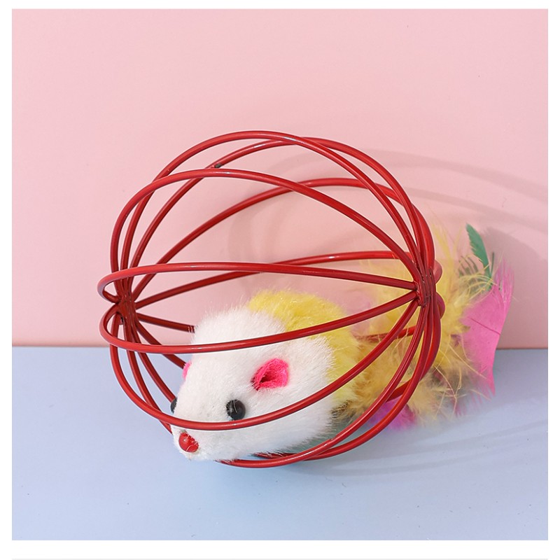 Cat Toys Supplier - Manufacturer Direct Sales Colored Forcing Mouse Interactive Rolling Cage Toys