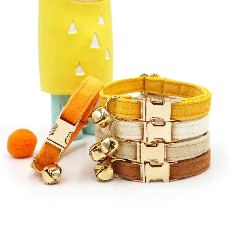 Cat Collar Supplier - Best Selling Velvet Custom Classic Colorful Buckle Cozy Handmade Collar