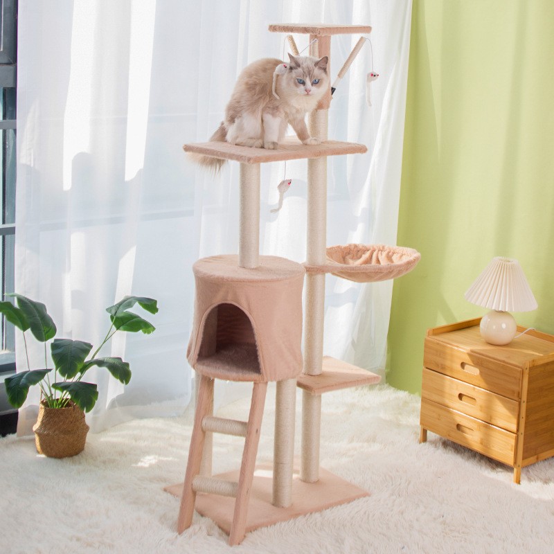 Cat Tree Factory - OEM Custom Luxury Fashion Wooden Plush Scrapers Multifunctional Tower Scratching Posts