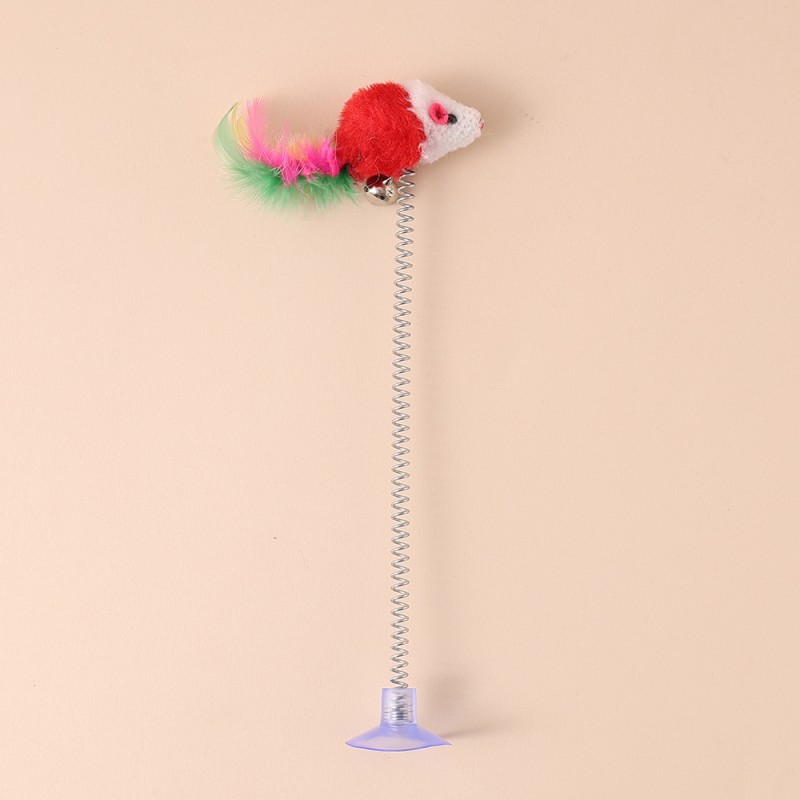 Pet Fun Toys Factory - Low Price Wholesale Cat Teasing Stick Spring Suction Cup Mouse Toys