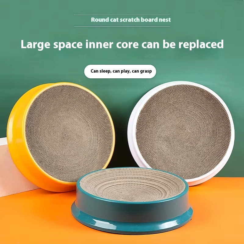 Cat Scratch Board Supplier - Hot Selling High Quality Round Cardboard Cat Rest Play Paper Scratch Board