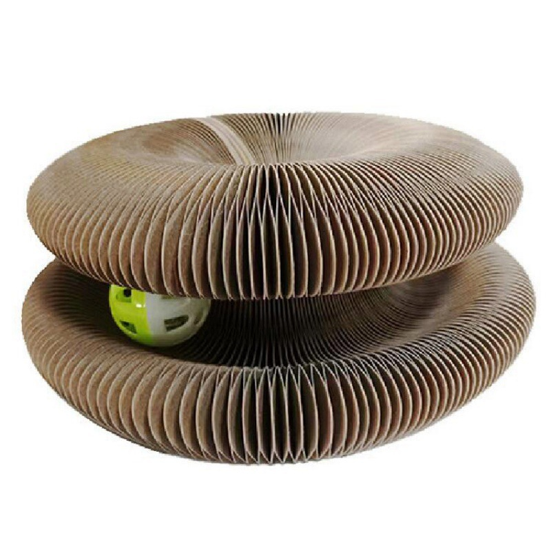 Cat Scratching Board Supplier - Factory Direct Sale Accordion Scratching Board Toy Bell Kitty Toy Ball