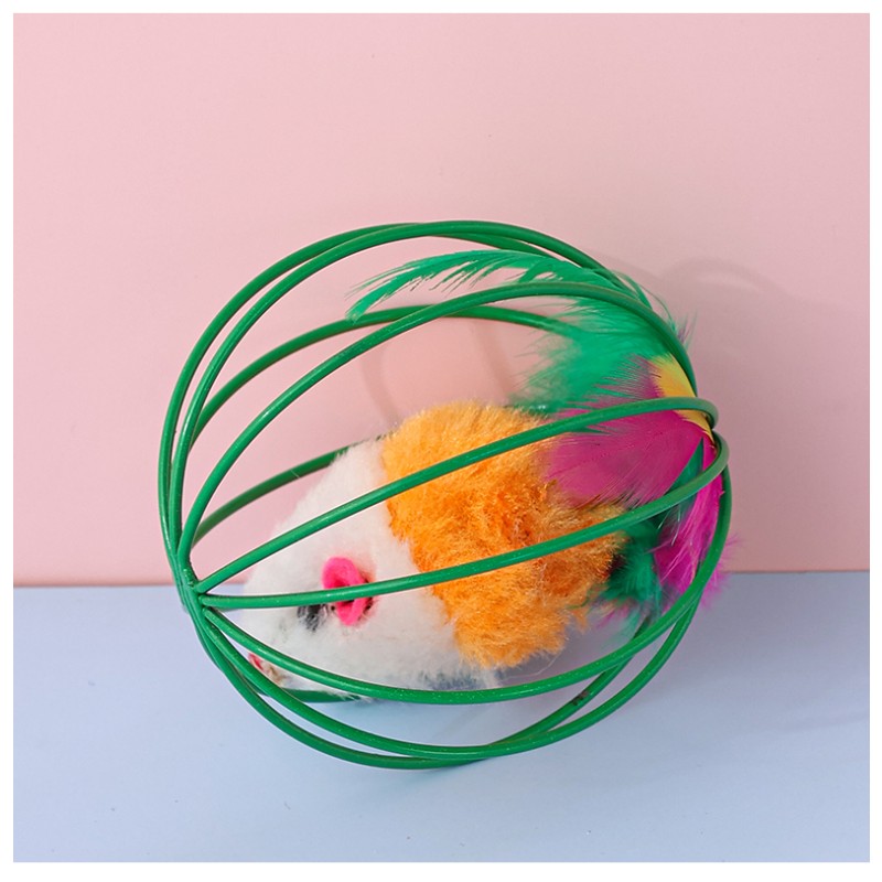 Cat Toys Supplier - Manufacturer Direct Sales Colored Forcing Mouse Interactive Rolling Cage Toys