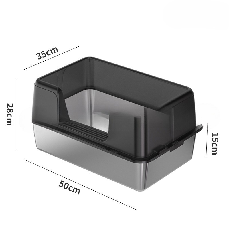 Cat Litter Box Factory - Factory Wholesale Stainless Steel Splash Proof Lid Free Shovel Set Easy Clean