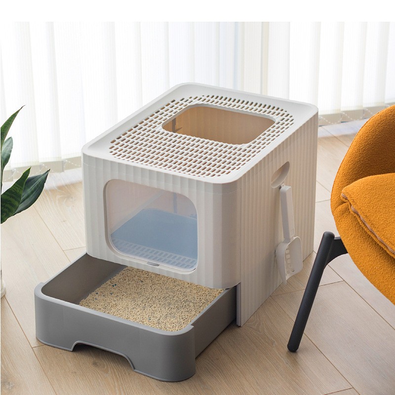 Cat Litter Box Factory - Custom Foldable Enclosed Large Covered Kitty Litter Box With Lid Toilet