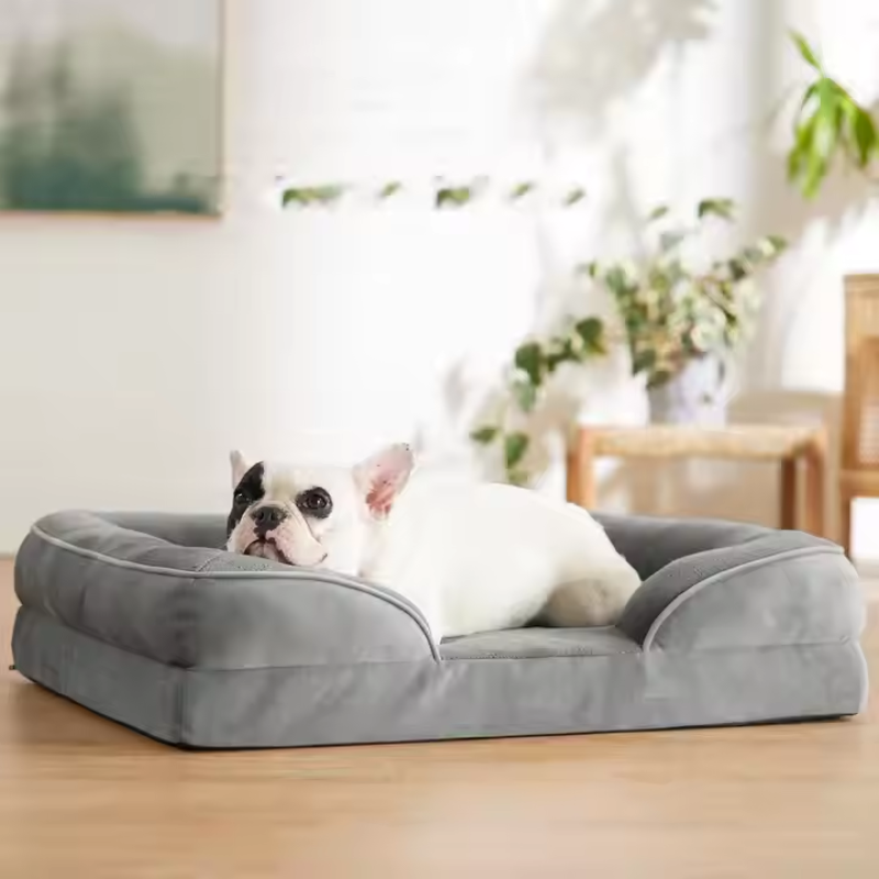 Dog Sofa Bed Factory - Wholesale Orthopedic Waterproof Flannel Rectangle Pet Cushion Supportive Foam