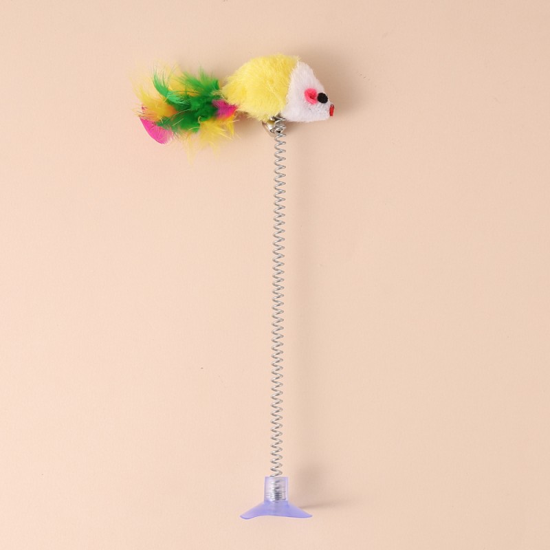 Pet Fun Toys Factory - Low Price Wholesale Cat Teasing Stick Spring Suction Cup Mouse Toys