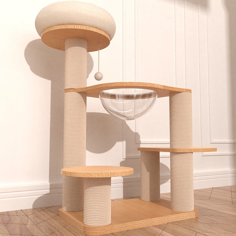 Cat Tree Supplier - Wholesale Custom Indoor Luxury Solid Wood Climbing Frame Tree Nest Jumping Platform