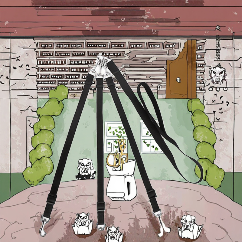 Pet Leash Manufacturer - Heavy Duty 360° Swivel Dual Nylon No Tangle Detachable Multiple Ways Striped