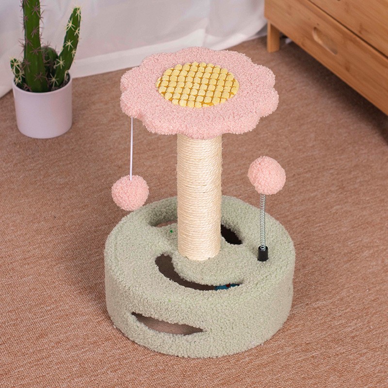 Cat Tree Supplier - Factory Direct Wholesale Sunflower-Shape Interactive Scratch Tree Wear-Resistant