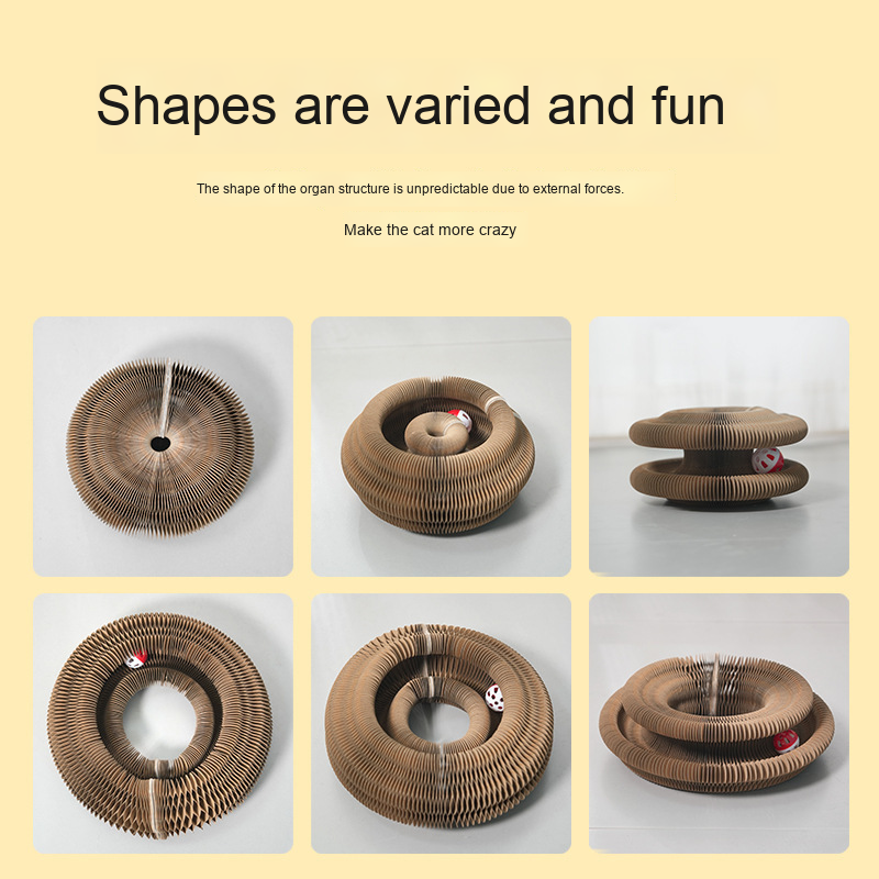 Cat Scratching Board Supplier - Factory Direct Sale Accordion Scratching Board Toy Bell Kitty Toy Ball