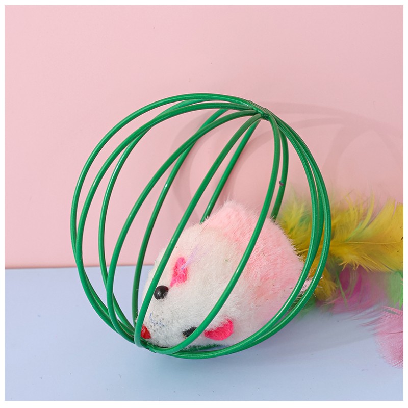 Cat Toys Supplier - Manufacturer Direct Sales Colored Forcing Mouse Interactive Rolling Cage Toys