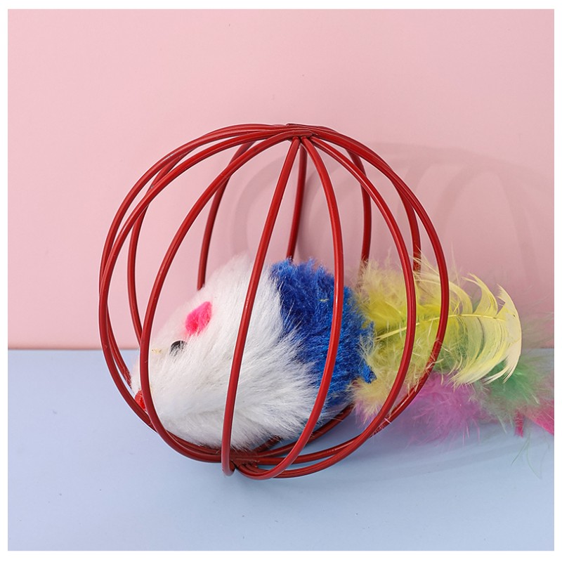 Cat Toys Supplier - Manufacturer Direct Sales Colored Forcing Mouse Interactive Rolling Cage Toys