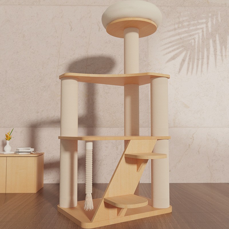 Cat Tree Supplier - Wholesale Custom Indoor Luxury Solid Wood Climbing Frame Tree Nest Jumping Platform