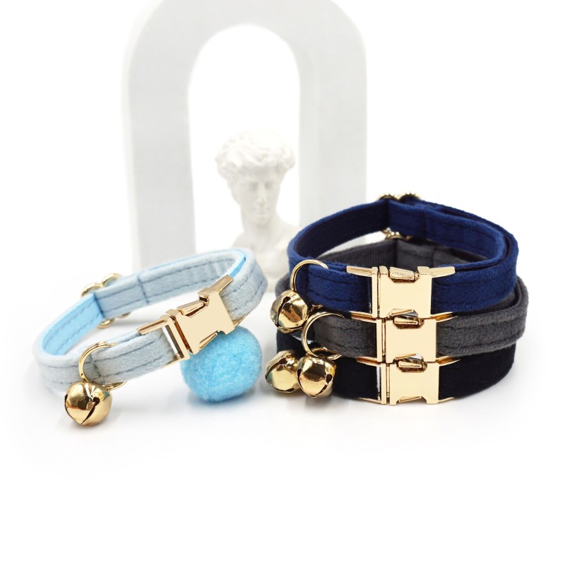 Cat Collar Supplier - Best Selling Velvet Custom Classic Colorful Buckle Cozy Handmade Collar